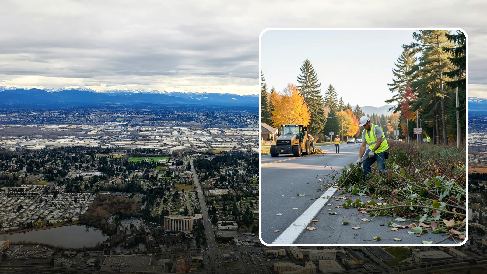 Roadside Brush Clearing in SeaTac, King County, WA - Mechanical and hand brush clearing that reclaims overgrown right-of-way width and restores clear zones along municipal roads.
