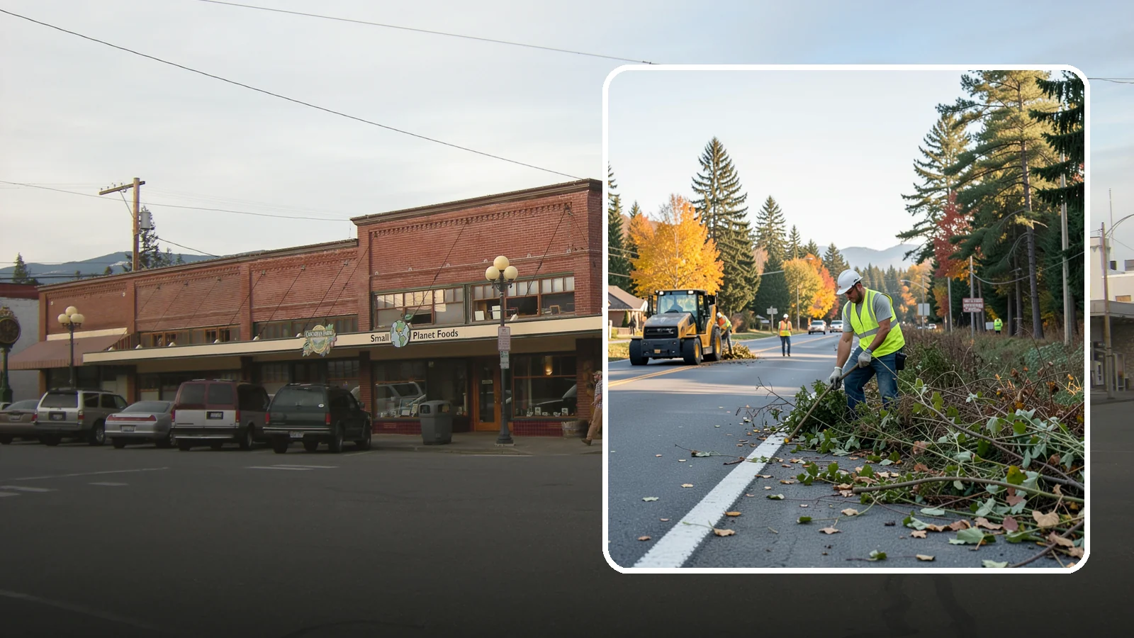Roadside Brush Clearing in Sedro-Woolley, Skagit County, WA - Mechanical and hand brush clearing that reclaims overgrown right-of-way width and restores clear zones along municipal roads.