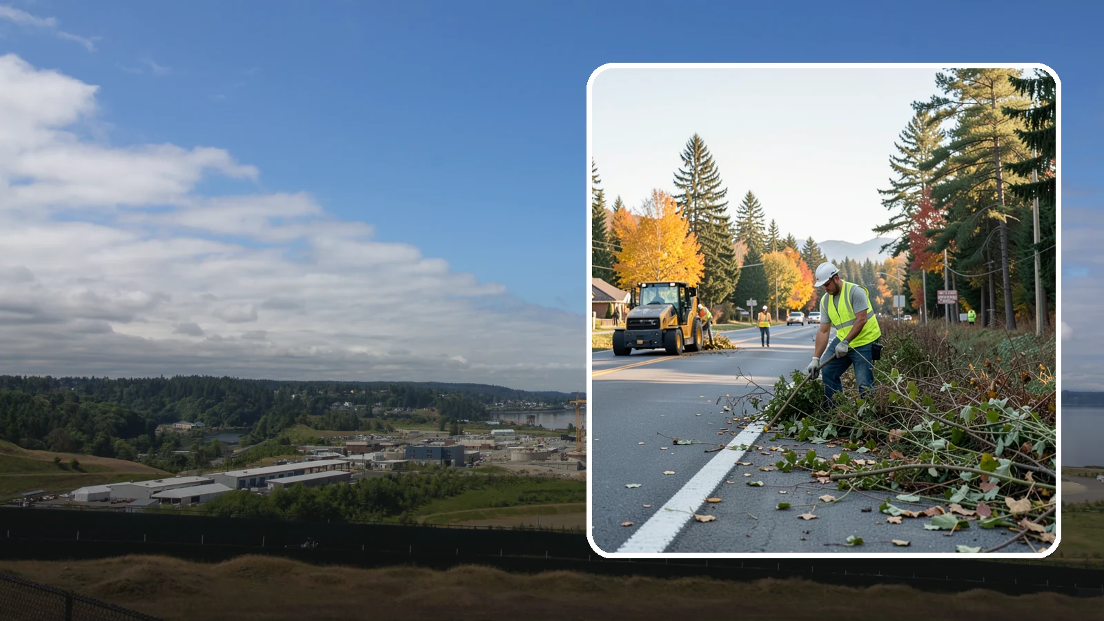 Roadside Brush Clearing in University Place, Pierce County, WA - Mechanical and hand brush clearing that reclaims overgrown right-of-way width and restores clear zones along municipal roads.