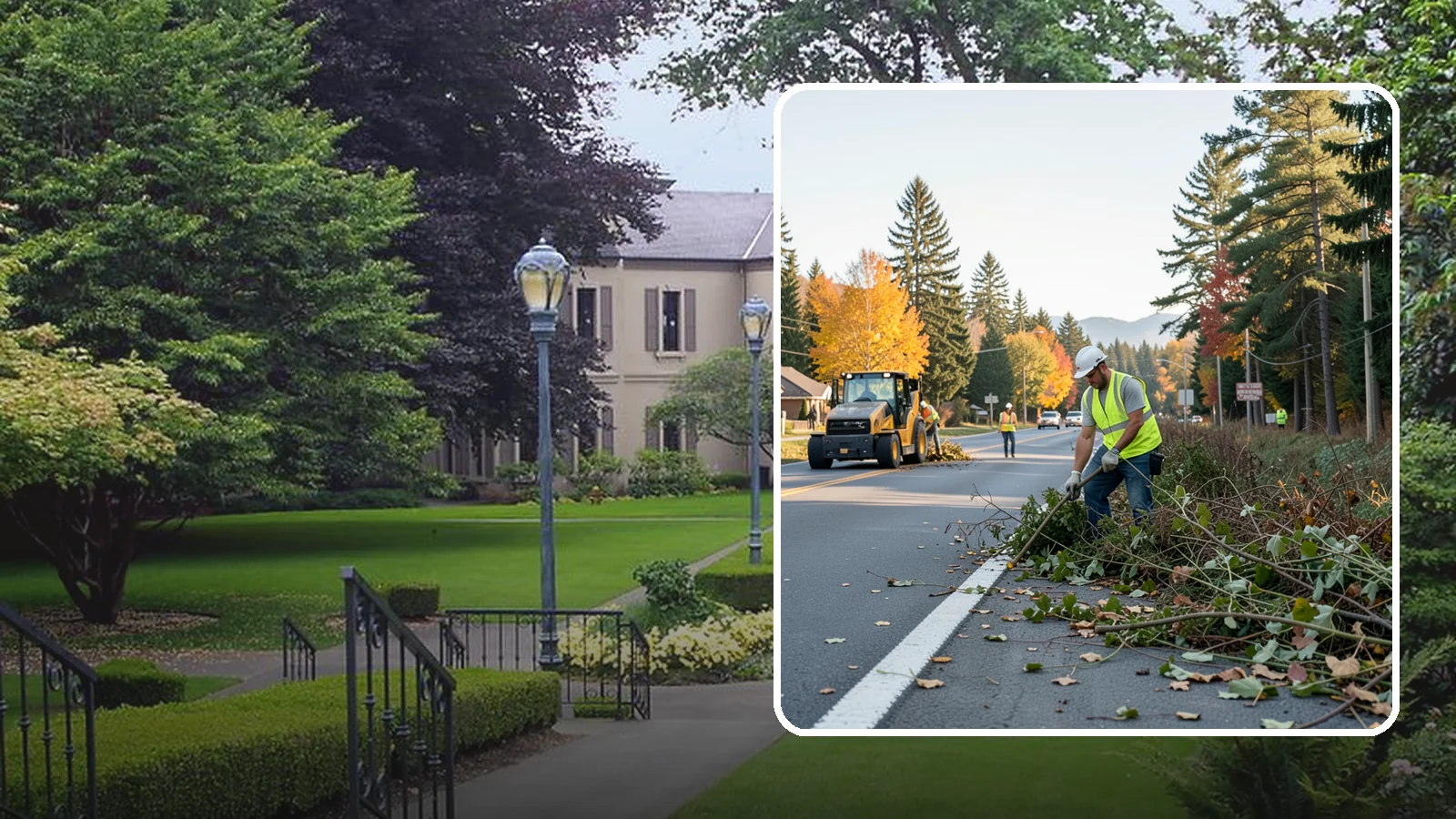 Roadside Brush Clearing in Woodinville, King County, WA - Mechanical and hand brush clearing that reclaims overgrown right-of-way width and restores clear zones along municipal roads.