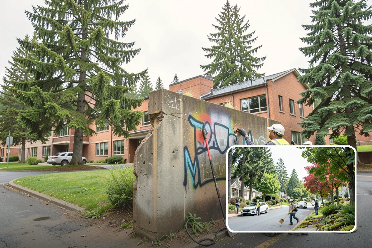 Roadside Cleanup in Beaux Arts Village, King County, WA - Compliant work-zone traffic control for crew and driver safety