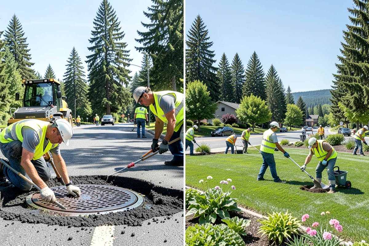 Roadside Cleanup in Clyde Hill, King County, WA - Plan segments and set required work-zone traffic control