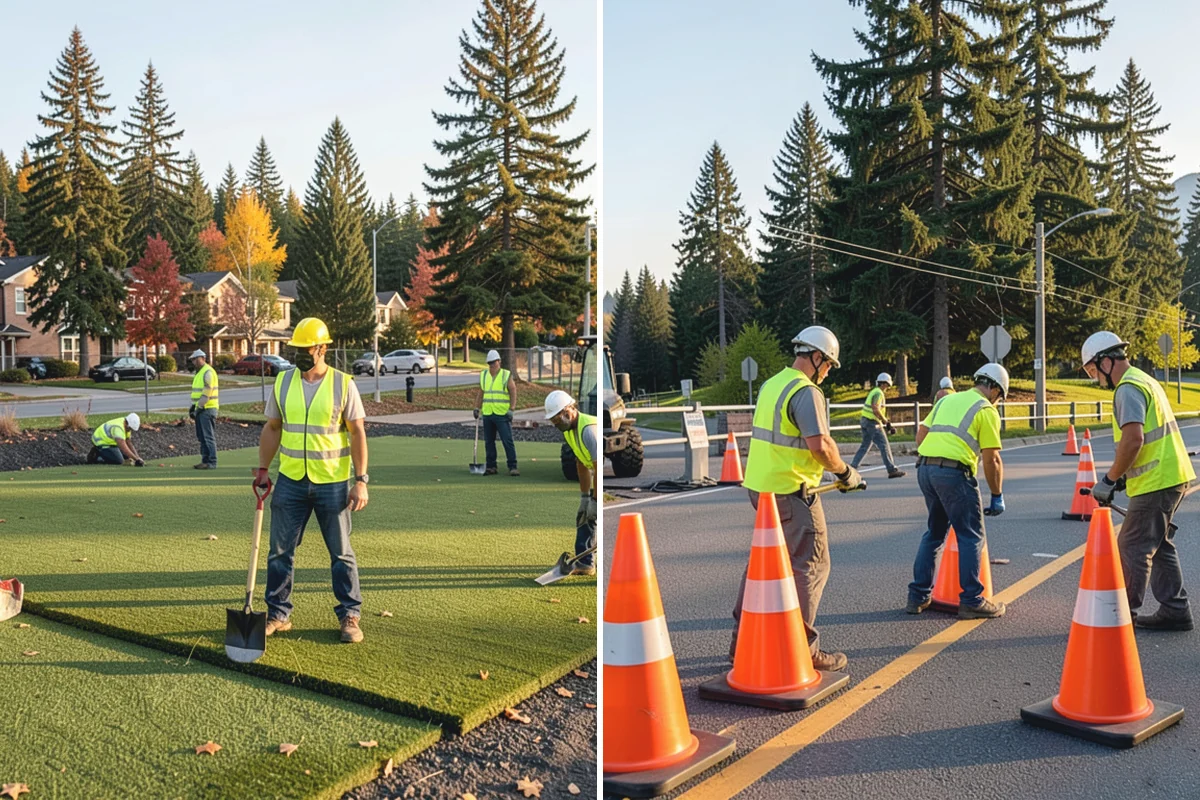 Roadside Cleanup in Coupeville, Island County, WA - Plan segments and set required work-zone traffic control