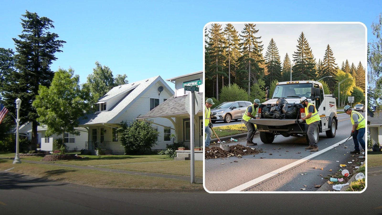 Roadside Cleanup in DuPont, Pierce County, WA - Litter and debris collection along arterials, highways, and adopt-a-road corridors under safe work-zone controls.