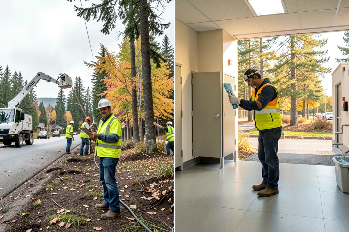 Roadside Cleanup in DuPont, Pierce County, WA - Plan segments and set required work-zone traffic control