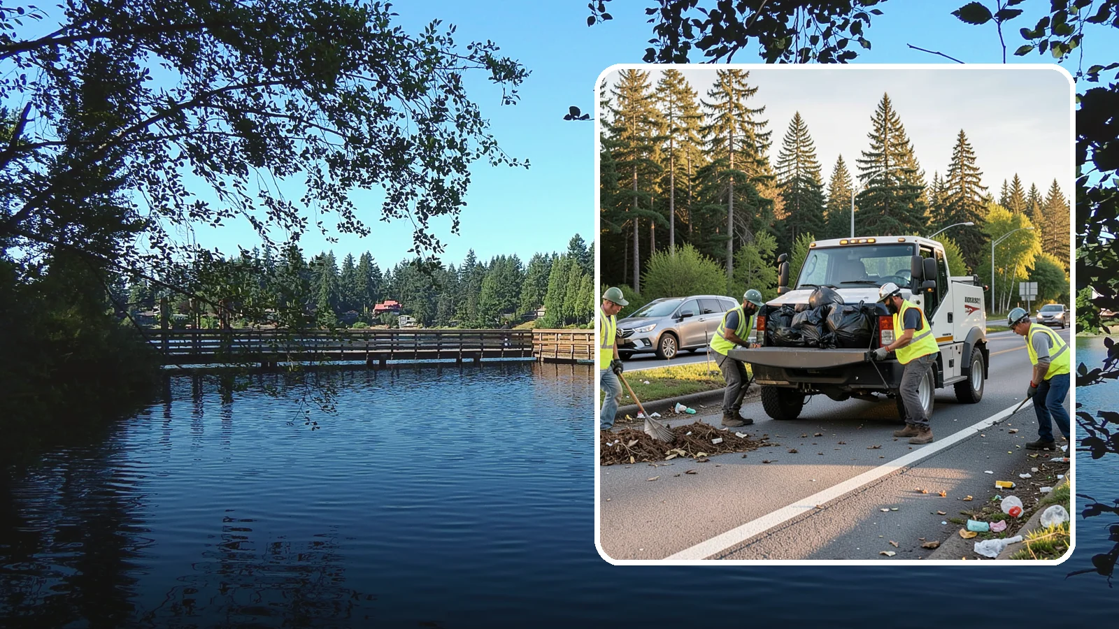 Roadside Cleanup in Federal Way, King County, WA - Litter and debris collection along arterials, highways, and adopt-a-road corridors under safe work-zone controls.