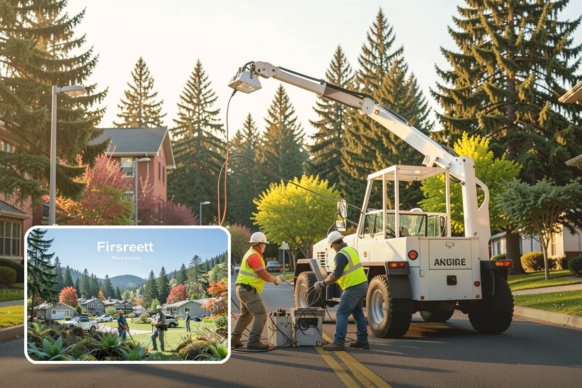 Roadside Cleanup in Fircrest, Pierce County, WA - Compliant work-zone traffic control for crew and driver safety