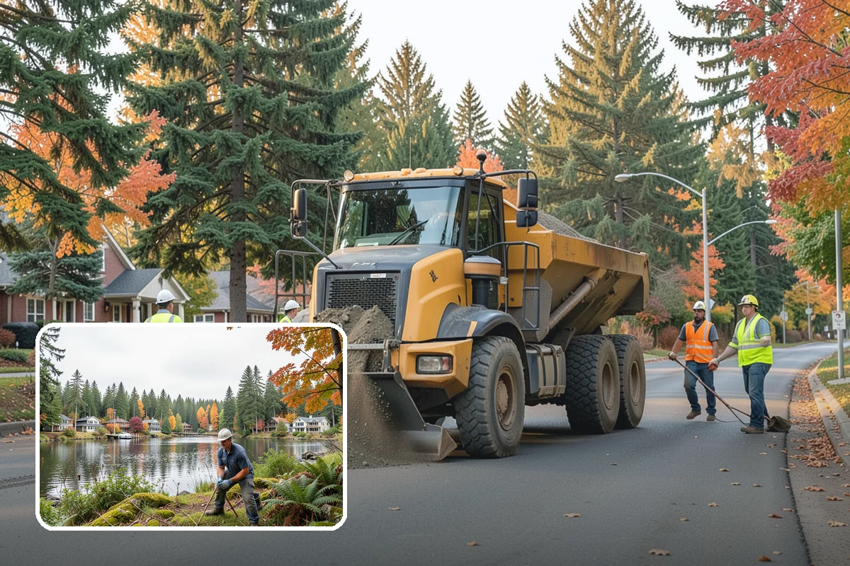 Roadside Cleanup in La Conner, Skagit County, WA - Compliant work-zone traffic control for crew and driver safety