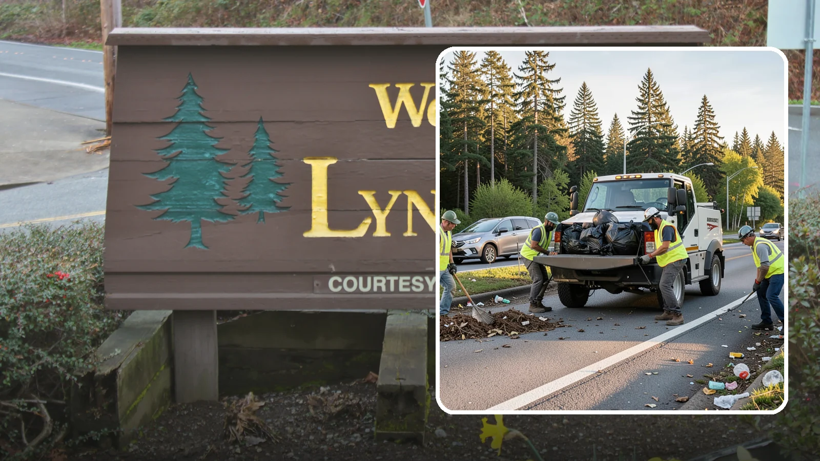 Roadside Cleanup in Lynnwood, Snohomish County, WA - Litter and debris collection along arterials, highways, and adopt-a-road corridors under safe work-zone controls.