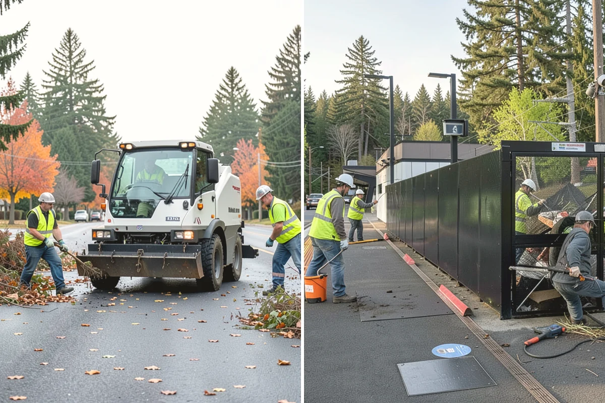 Roadside Cleanup in Mercer Island, King County, WA - Plan segments and set required work-zone traffic control