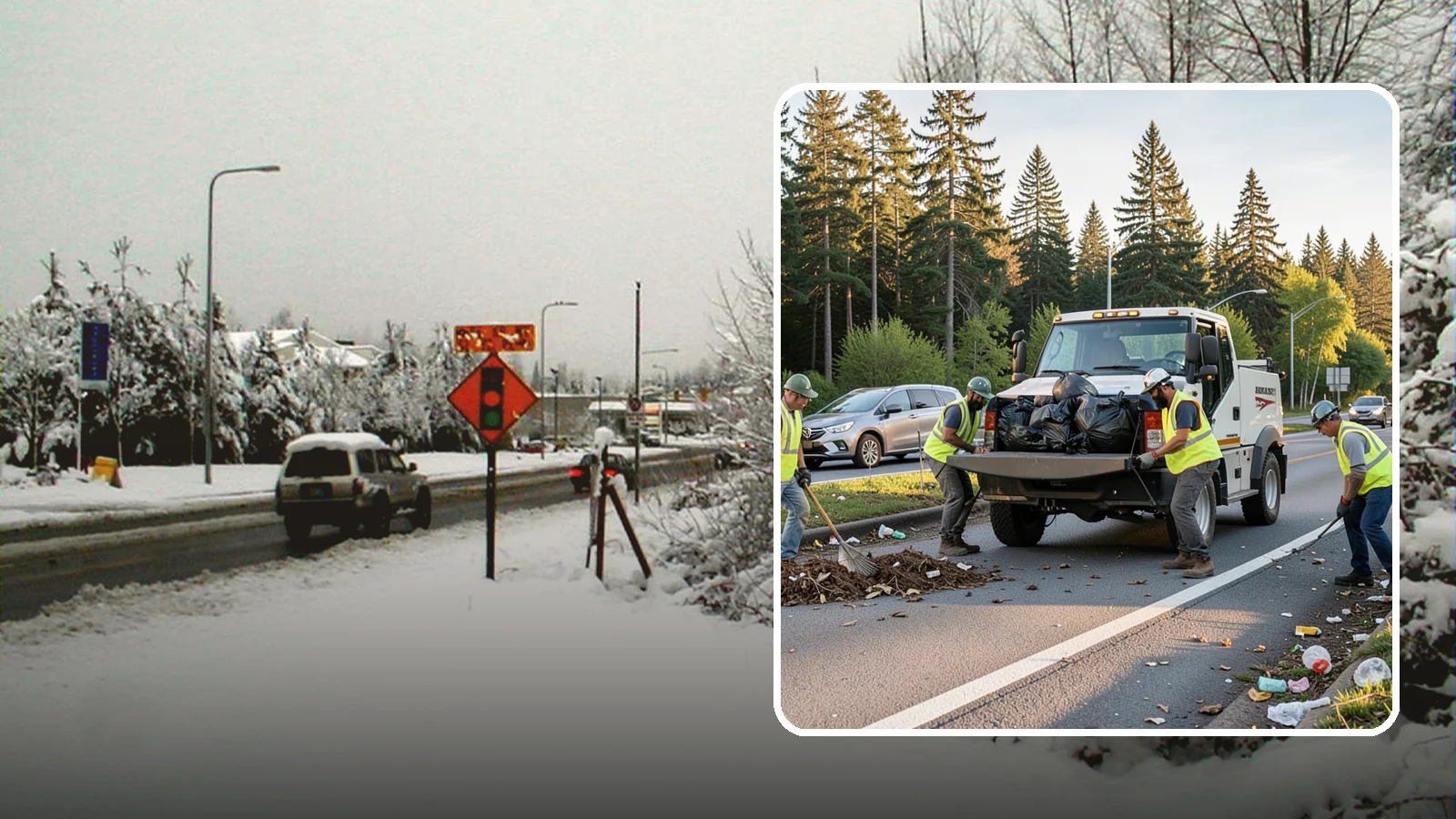 Roadside Cleanup in Newcastle, King County, WA - Litter and debris collection along arterials, highways, and adopt-a-road corridors under safe work-zone controls.