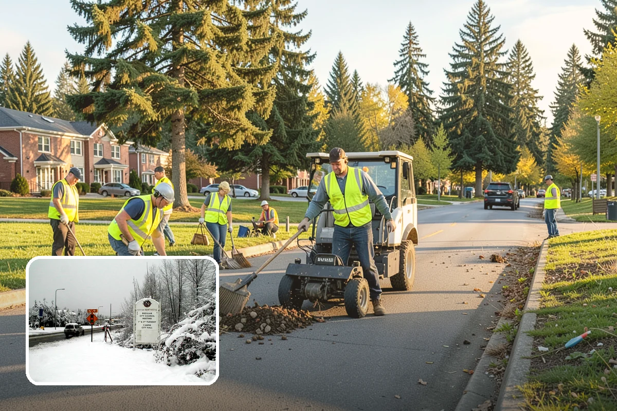Roadside Cleanup in Newcastle, King County, WA - Compliant work-zone traffic control for crew and driver safety