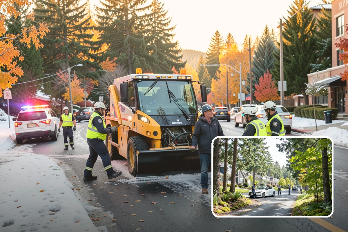 Roadside Cleanup in Normandy Park, King County, WA - Compliant work-zone traffic control for crew and driver safety
