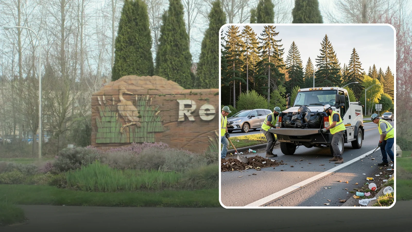 Roadside Cleanup in Renton, King County, WA - Litter and debris collection along arterials, highways, and adopt-a-road corridors under safe work-zone controls.