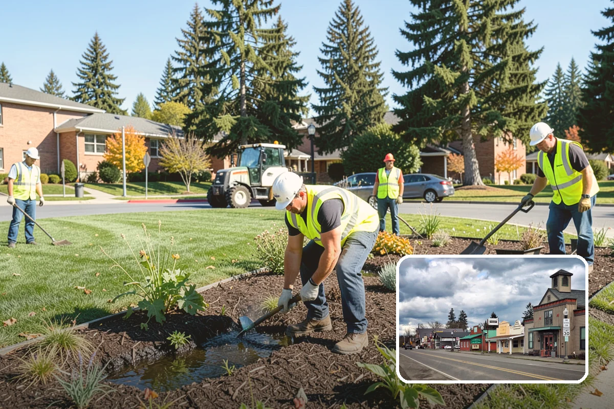 Roadside Cleanup in Roy, Pierce County, WA - Compliant work-zone traffic control for crew and driver safety