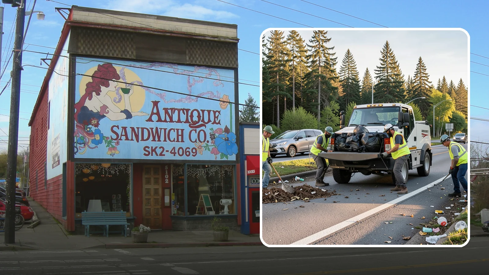 Roadside Cleanup in Ruston, Pierce County, WA - Litter and debris collection along arterials, highways, and adopt-a-road corridors under safe work-zone controls.