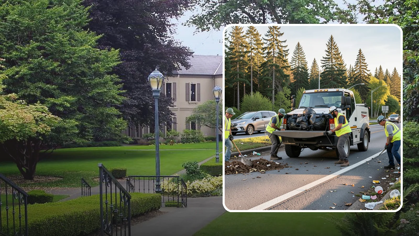 Roadside Cleanup in Woodinville, King County, WA - Litter and debris collection along arterials, highways, and adopt-a-road corridors under safe work-zone controls.
