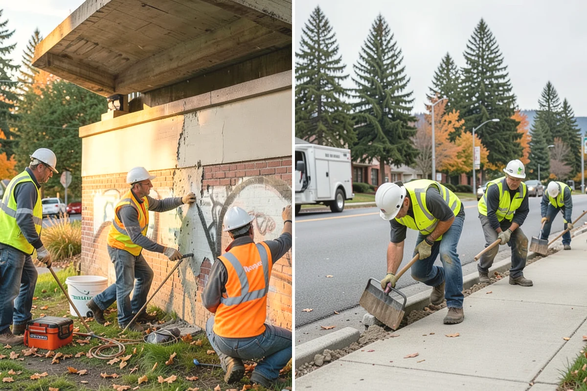 Roadside Cleanup in Yarrow Point, King County, WA - Plan segments and set required work-zone traffic control