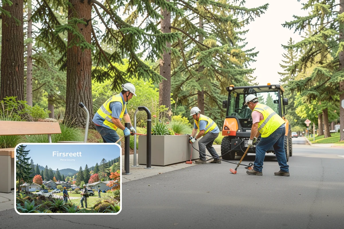 Roadside Litter Removal in Fircrest, Pierce County, WA - Improves corridor appearance and community pride