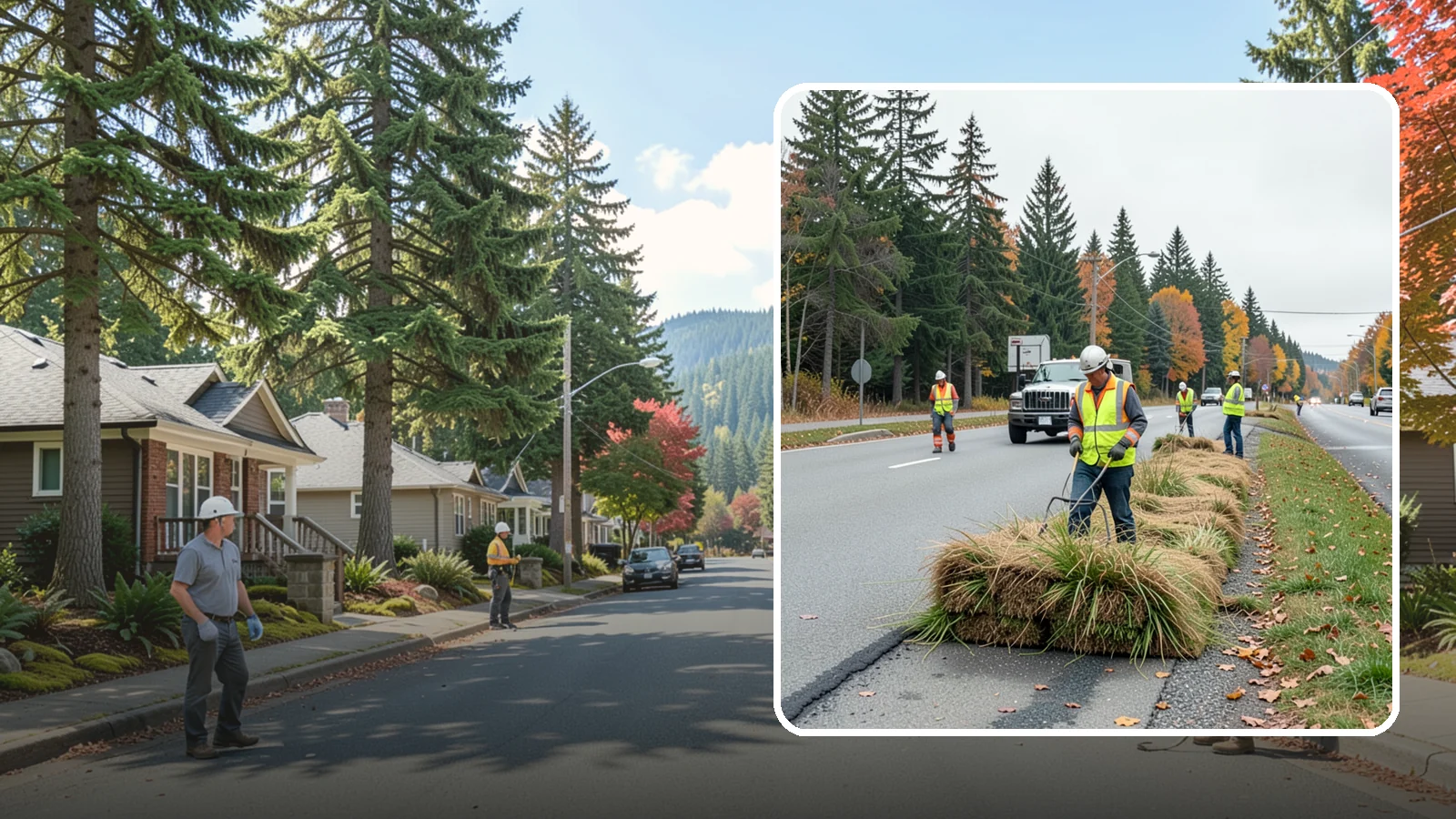 Roadside Mowing in Hunts Point, King County, WA - Scheduled roadside mowing that keeps municipal travel lanes, shoulders, and sight corridors clear for Western Washington agencies.