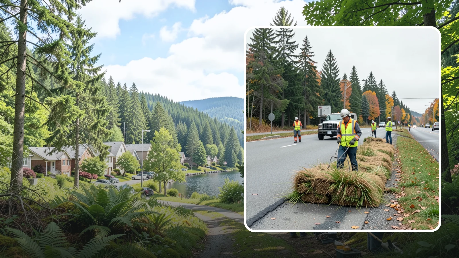 Roadside Mowing in Lake Forest Park, King County, WA - Scheduled roadside mowing that keeps municipal travel lanes, shoulders, and sight corridors clear for Western Washington agencies.