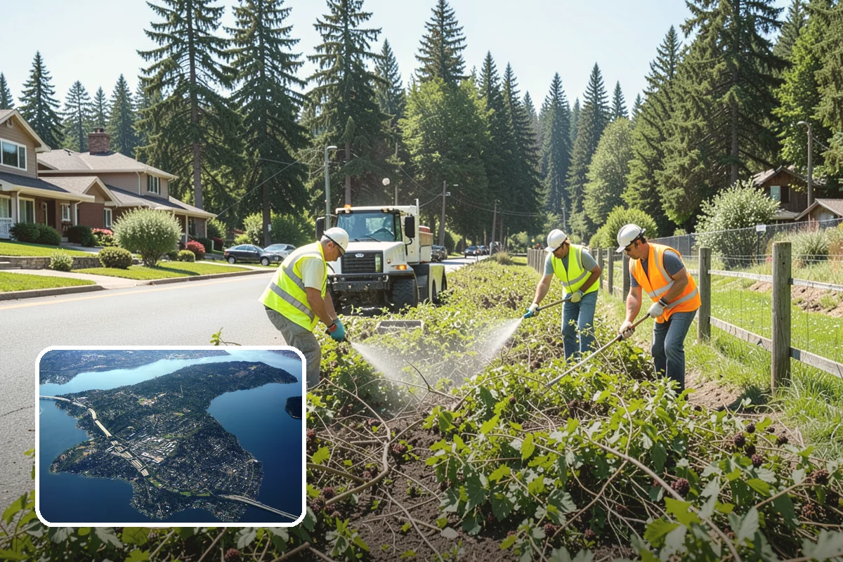 Roadside Mowing in Mercer Island, King County, WA - Maintains clear sight distance at curves, driveways, and intersections