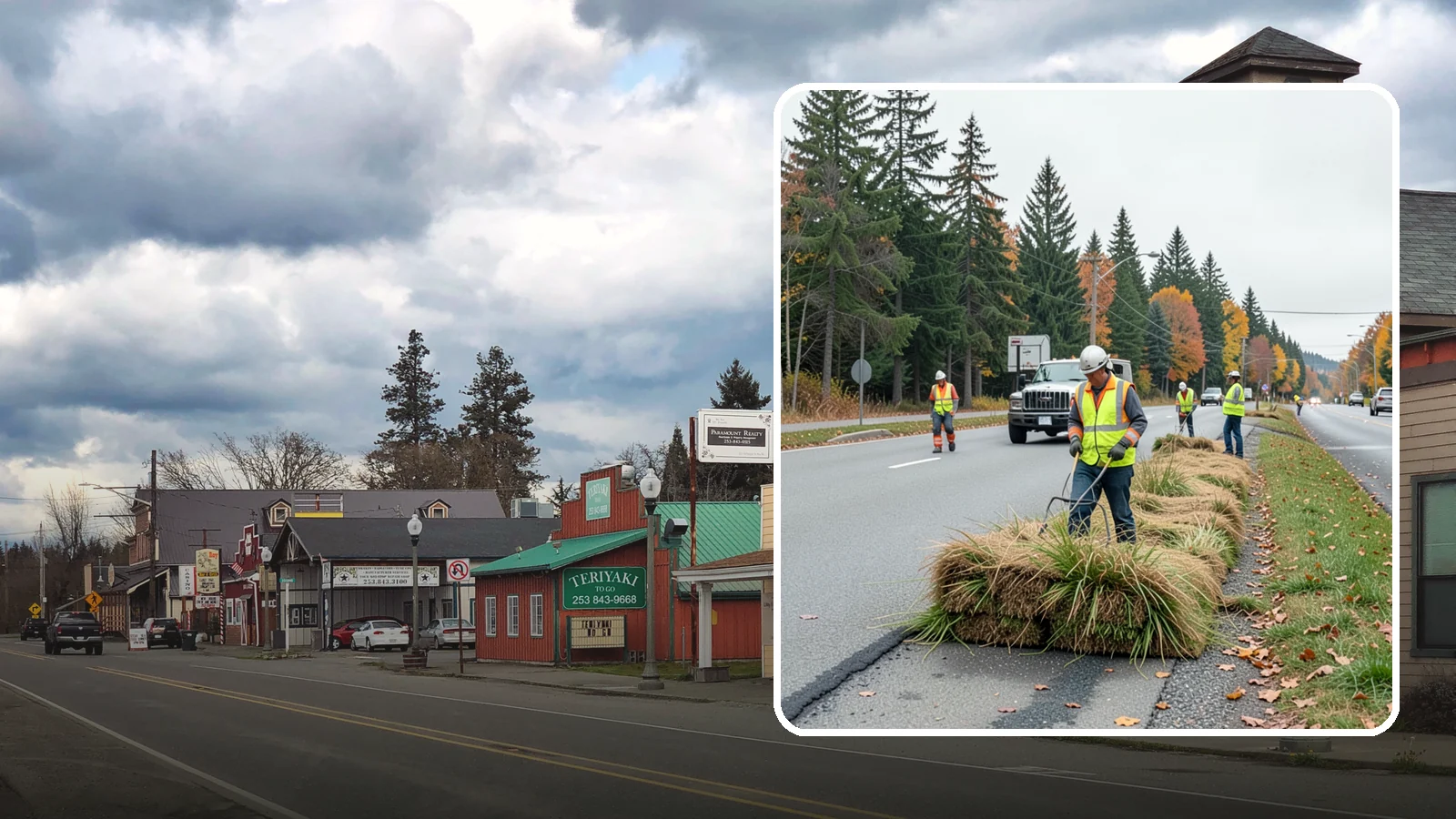Roadside Mowing in Roy, Pierce County, WA - Scheduled roadside mowing that keeps municipal travel lanes, shoulders, and sight corridors clear for Western Washington agencies.