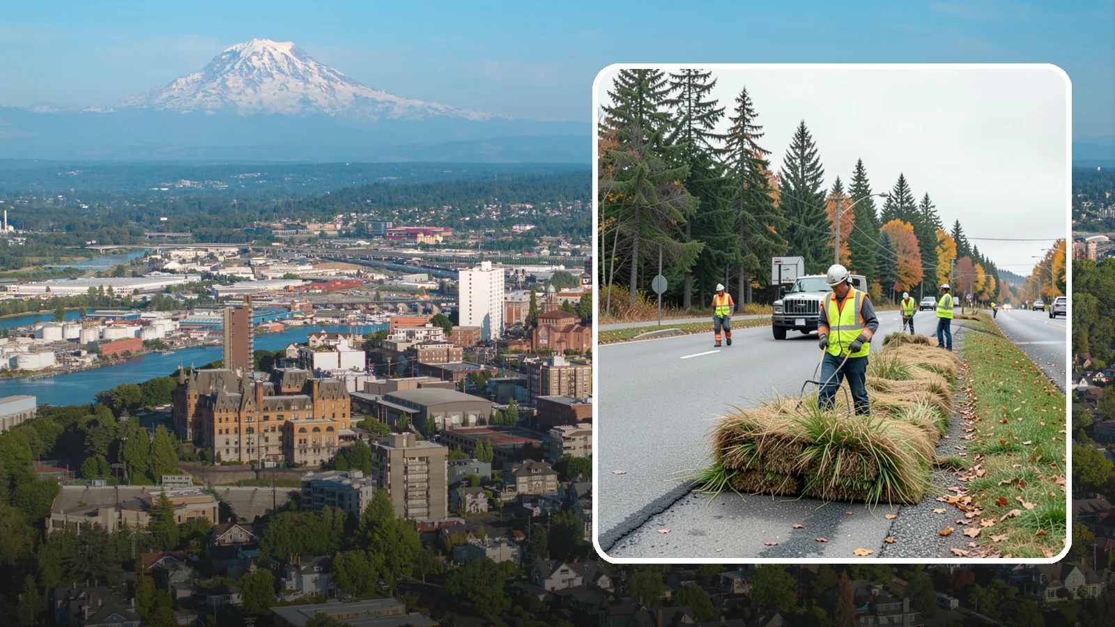Roadside Mowing in Tacoma, Pierce County, WA - Scheduled roadside mowing that keeps municipal travel lanes, shoulders, and sight corridors clear for Western Washington agencies.