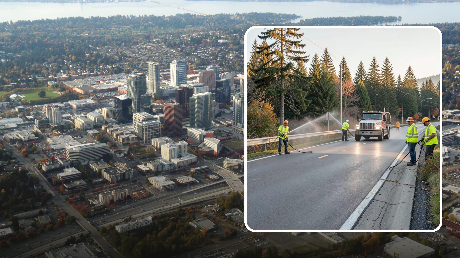 Roadside Spraying in Bellevue, King County, WA - Vegetation suppression along road shoulders, guardrails, and rights-of-way to preserve sight lines and drainage function.