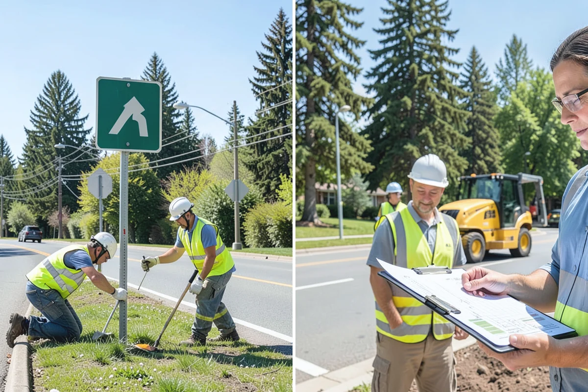 Roadside Spraying in Buckley, Pierce County, WA - Survey the route and flag guardrail, sign, and drainage priority segments