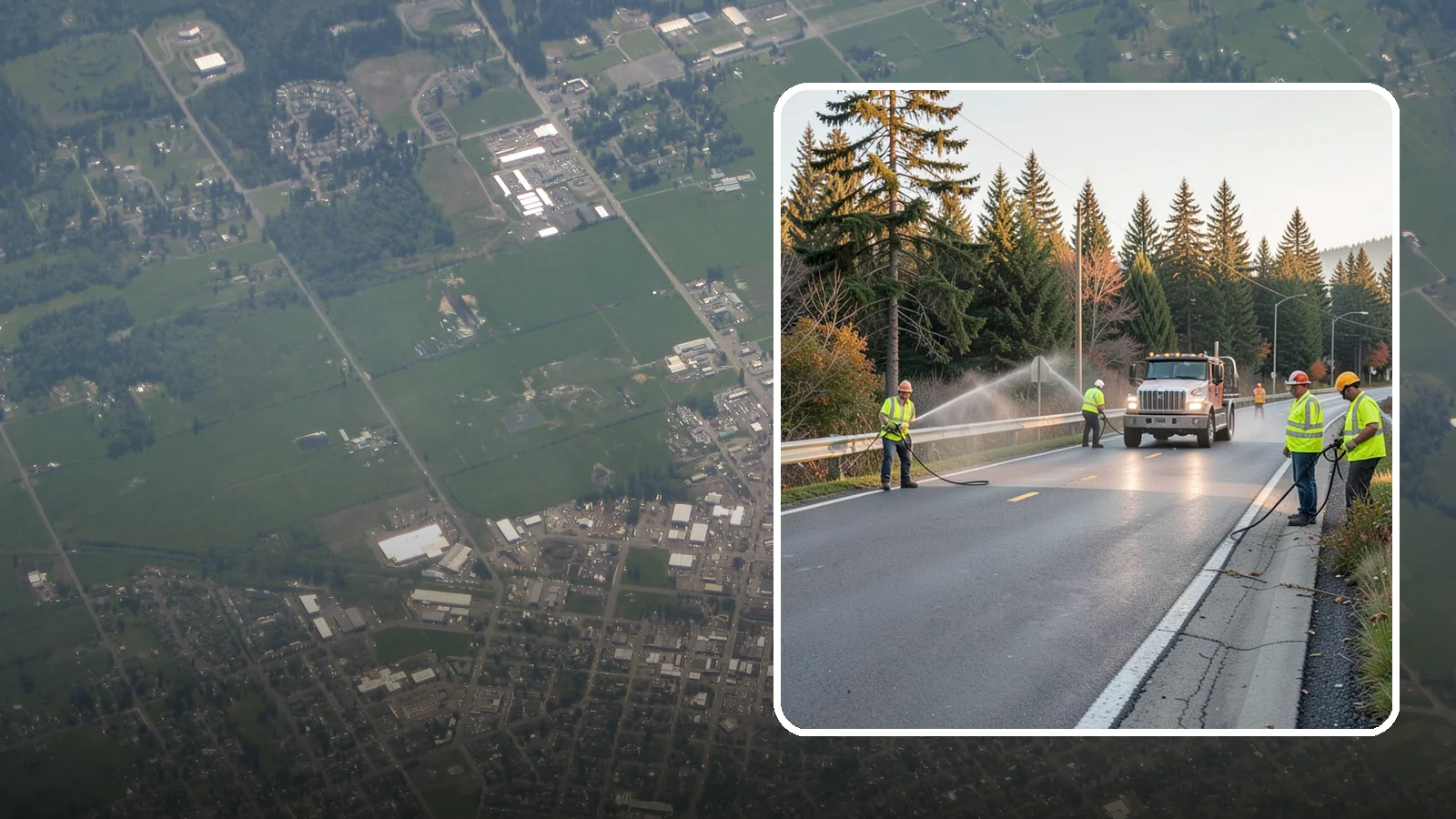 Roadside Spraying in Enumclaw, King County, WA - Vegetation suppression along road shoulders, guardrails, and rights-of-way to preserve sight lines and drainage function.
