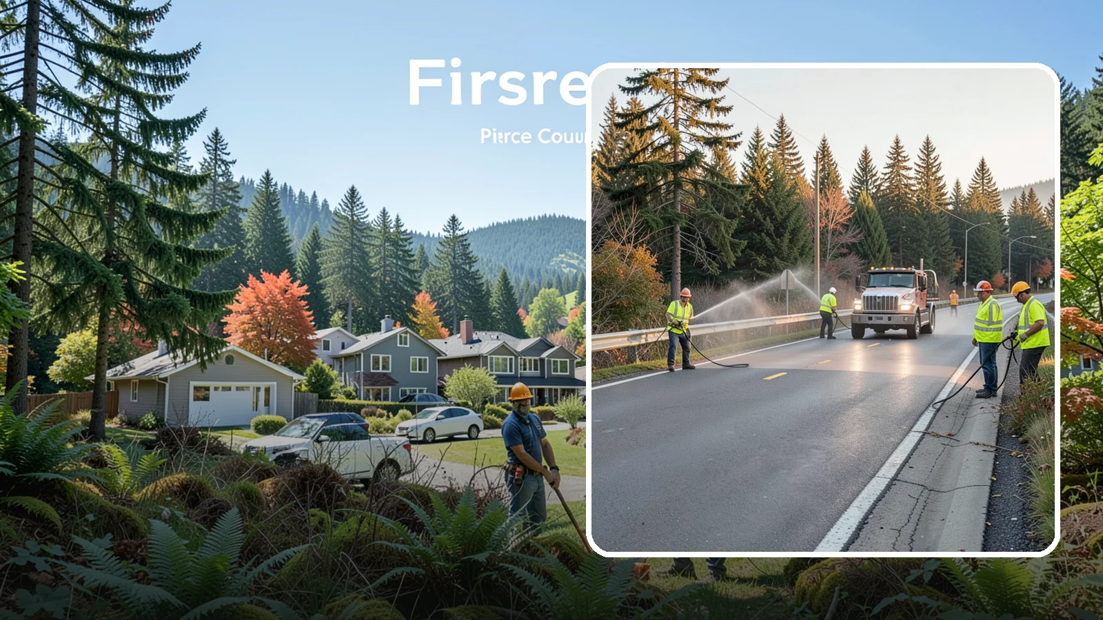 Roadside Spraying in Fircrest, Pierce County, WA - Vegetation suppression along road shoulders, guardrails, and rights-of-way to preserve sight lines and drainage function.