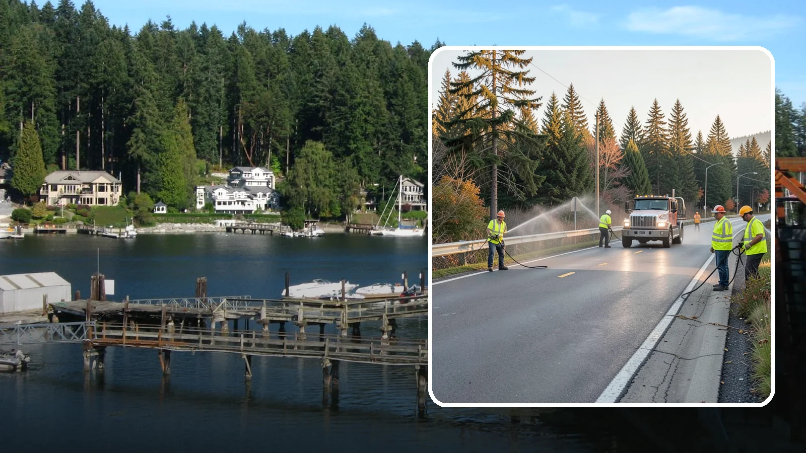 Roadside Spraying in Gig Harbor, Pierce County, WA - Vegetation suppression along road shoulders, guardrails, and rights-of-way to preserve sight lines and drainage function.