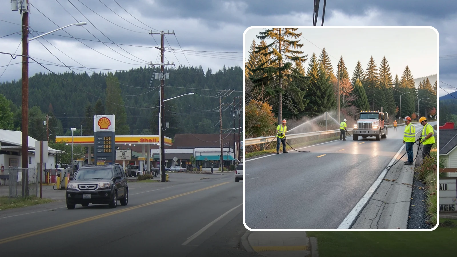 Roadside Spraying in Granite Falls, Snohomish County, WA - Vegetation suppression along road shoulders, guardrails, and rights-of-way to preserve sight lines and drainage function.