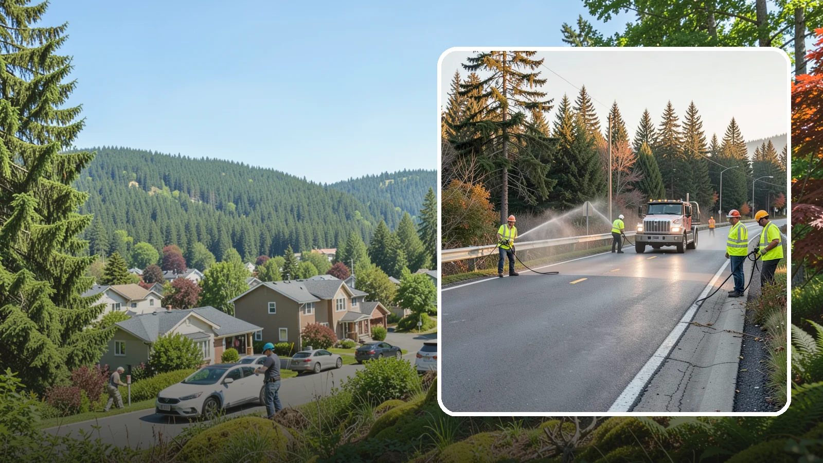 Roadside Spraying in Index, Snohomish County, WA - Vegetation suppression along road shoulders, guardrails, and rights-of-way to preserve sight lines and drainage function.