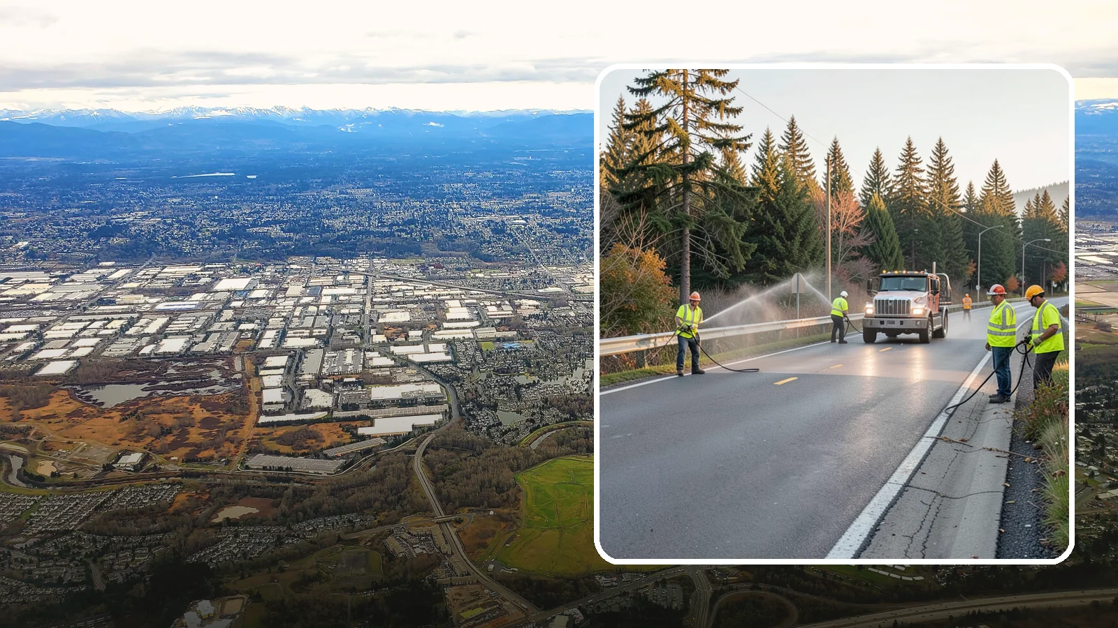 Roadside Spraying in Kent, King County, WA - Vegetation suppression along road shoulders, guardrails, and rights-of-way to preserve sight lines and drainage function.