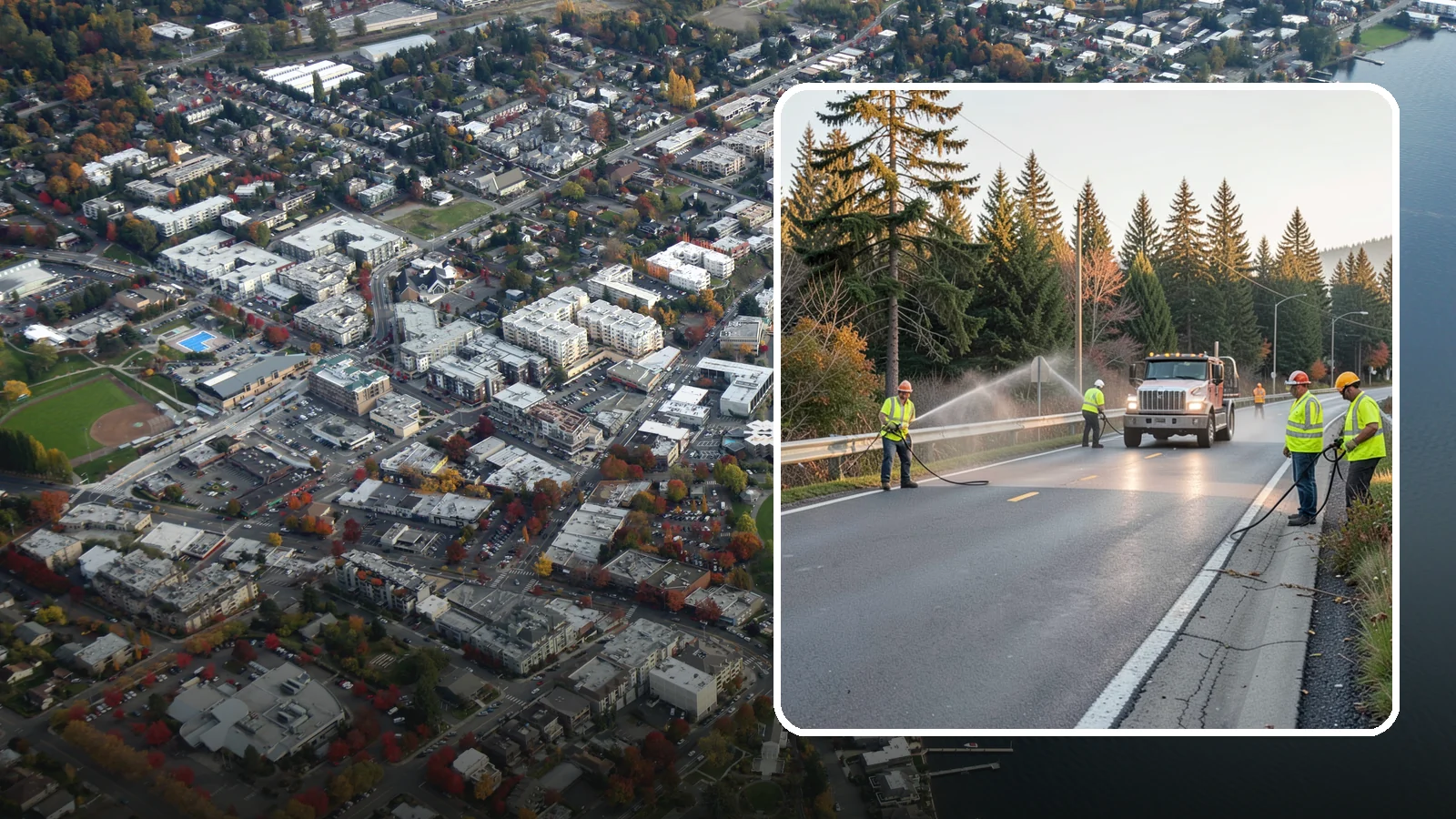 Roadside Spraying in Kirkland, King County, WA - Vegetation suppression along road shoulders, guardrails, and rights-of-way to preserve sight lines and drainage function.