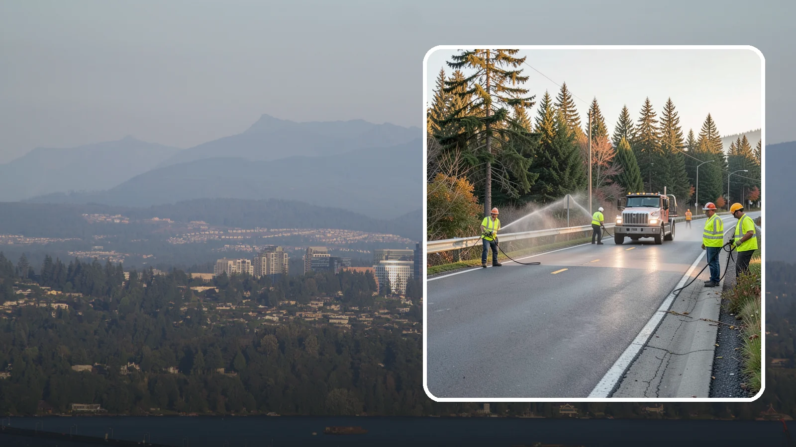 Roadside Spraying in Medina, King County, WA - Vegetation suppression along road shoulders, guardrails, and rights-of-way to preserve sight lines and drainage function.