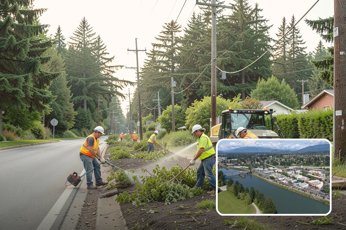 Roadside Spraying in Mount Vernon, Skagit County, WA - Restores clear sight distance at curves, intersections, and signage