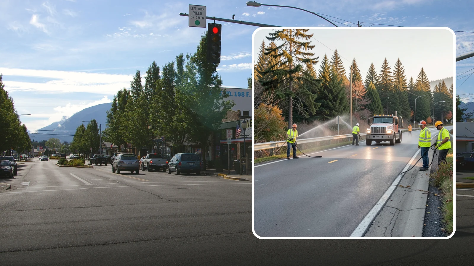 Roadside Spraying in North Bend, King County, WA - Vegetation suppression along road shoulders, guardrails, and rights-of-way to preserve sight lines and drainage function.