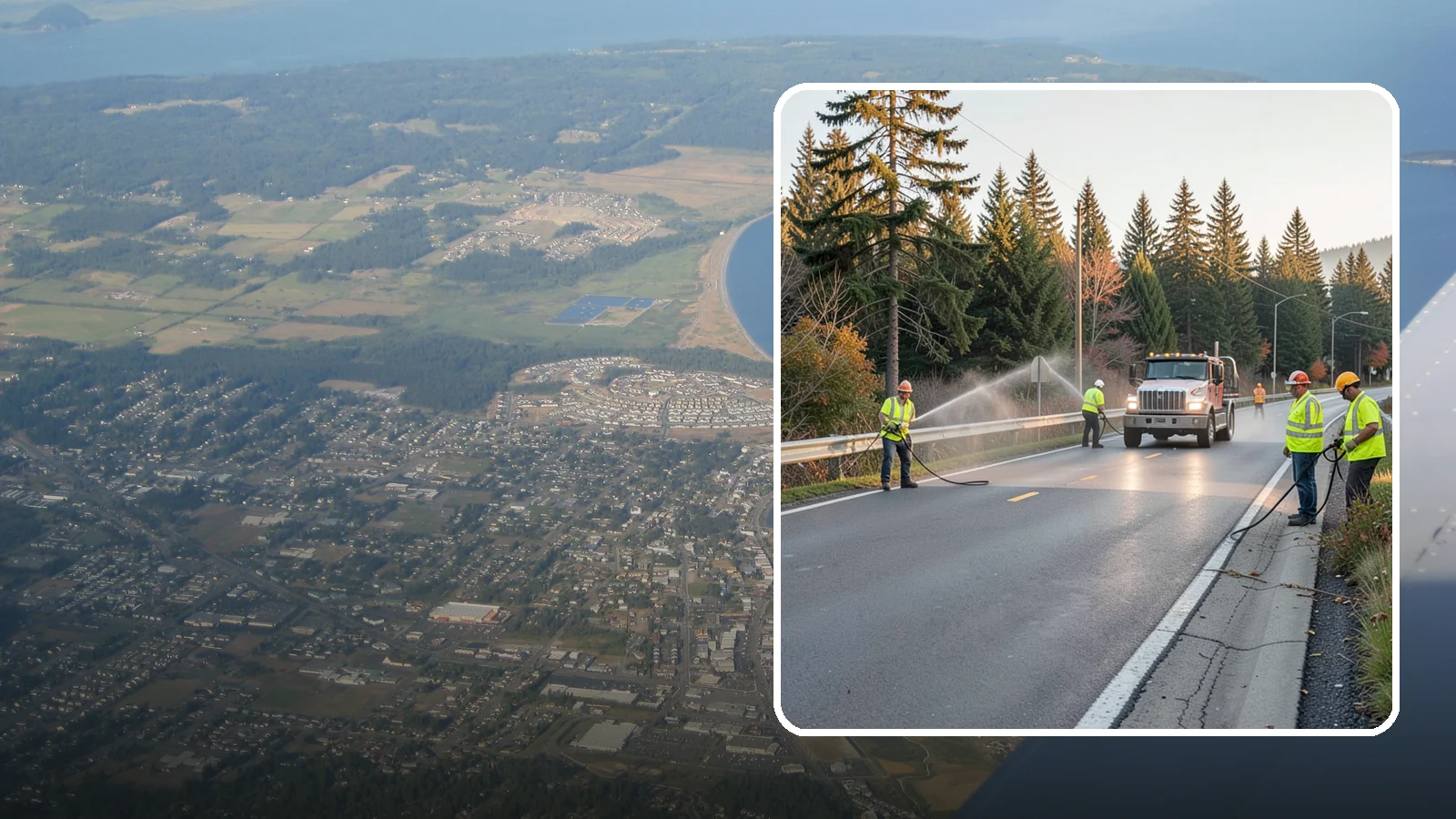 Roadside Spraying in Oak Harbor, Island County, WA - Vegetation suppression along road shoulders, guardrails, and rights-of-way to preserve sight lines and drainage function.