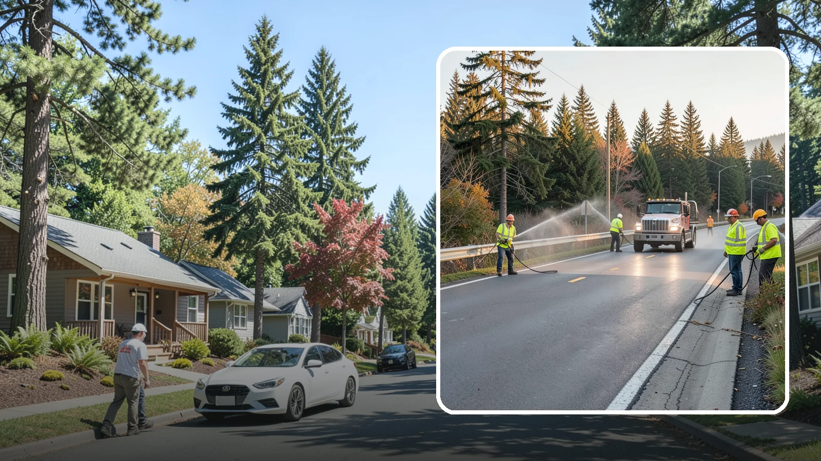 Roadside Spraying in Orting, Pierce County, WA - Vegetation suppression along road shoulders, guardrails, and rights-of-way to preserve sight lines and drainage function.