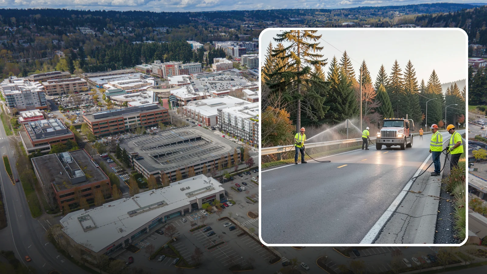 Roadside Spraying in Redmond, King County, WA - Vegetation suppression along road shoulders, guardrails, and rights-of-way to preserve sight lines and drainage function.
