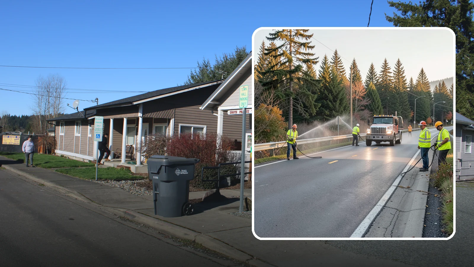 Roadside Spraying in South Prairie, Pierce County, WA - Vegetation suppression along road shoulders, guardrails, and rights-of-way to preserve sight lines and drainage function.