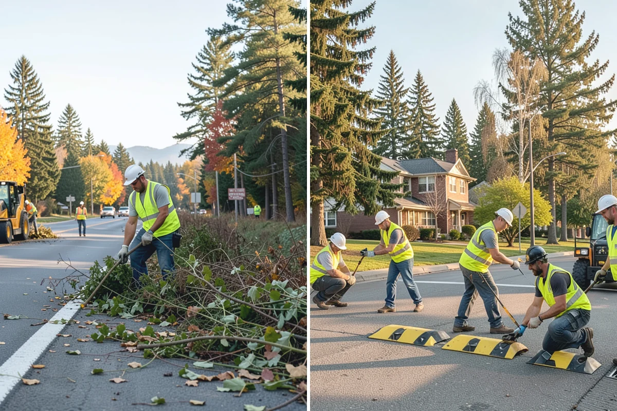Roadside Spraying in Sumner, Pierce County, WA - Survey the route and flag guardrail, sign, and drainage priority segments
