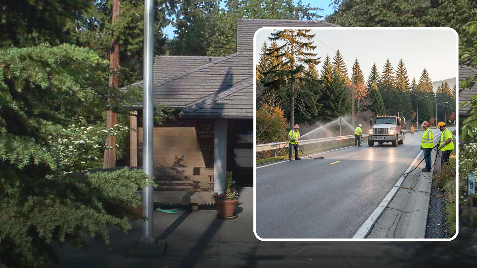 Roadside Spraying in Yarrow Point, King County, WA - Vegetation suppression along road shoulders, guardrails, and rights-of-way to preserve sight lines and drainage function.
