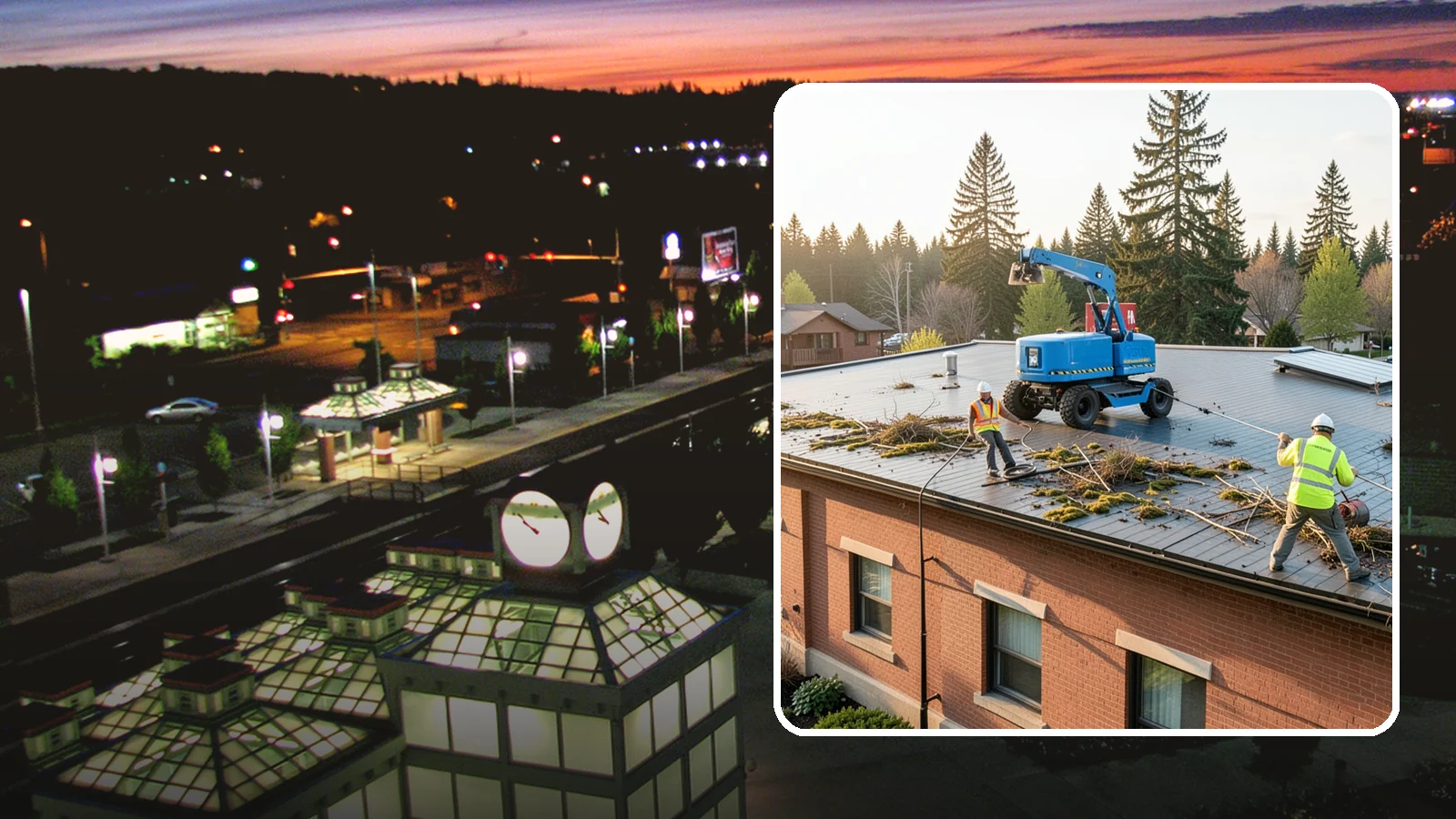 Roof Cleaning in Auburn, King County, WA - Safe roof cleaning that removes moss and debris to protect public building roofs.