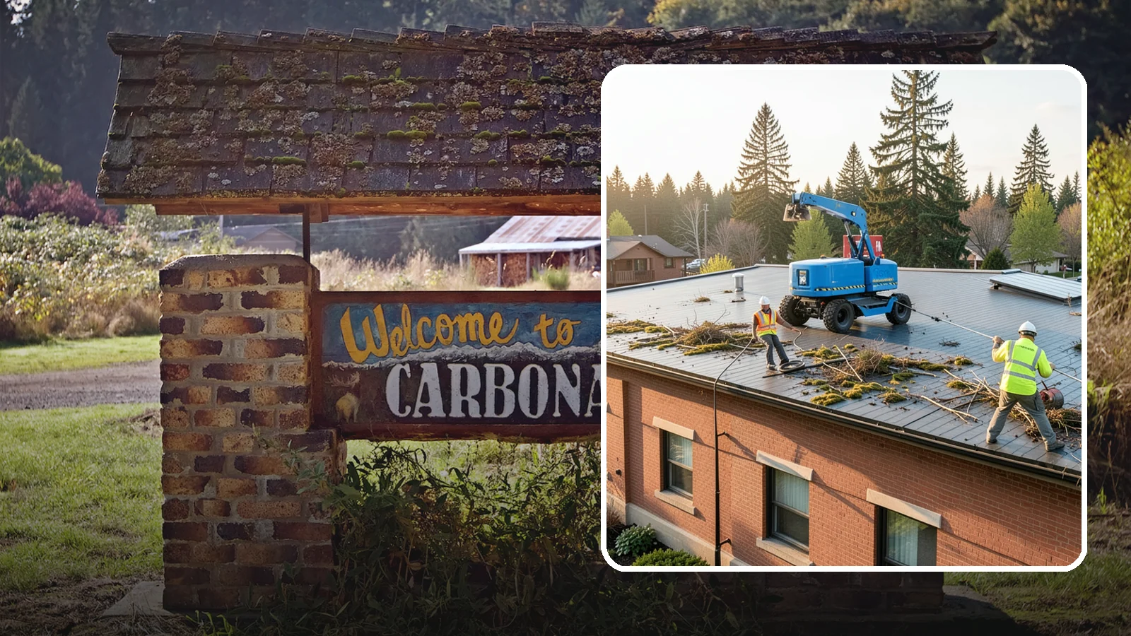 Roof Cleaning in Carbonado, Pierce County, WA - Safe roof cleaning that removes moss and debris to protect public building roofs.