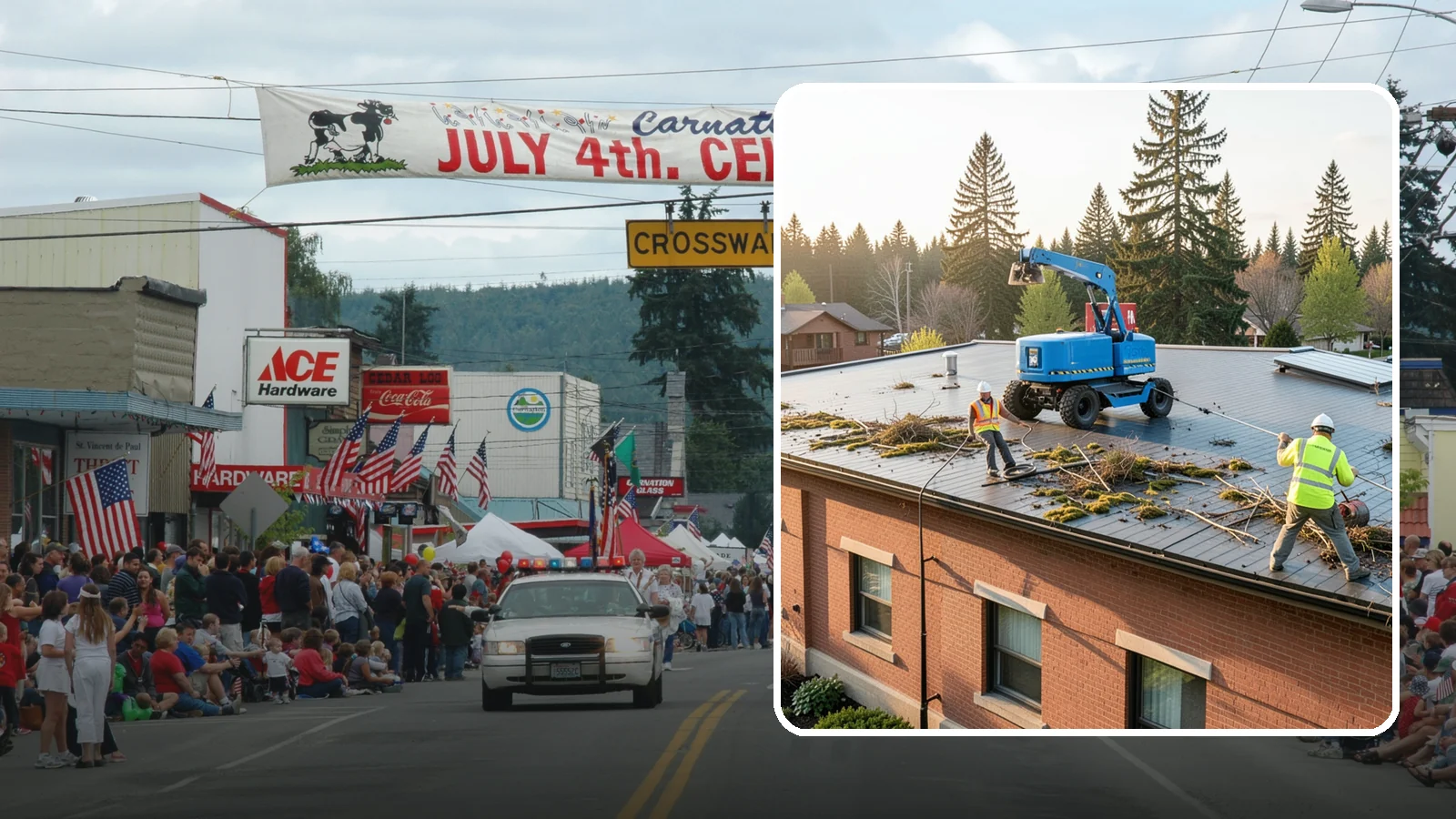 Roof Cleaning in Carnation, King County, WA - Safe roof cleaning that removes moss and debris to protect public building roofs.