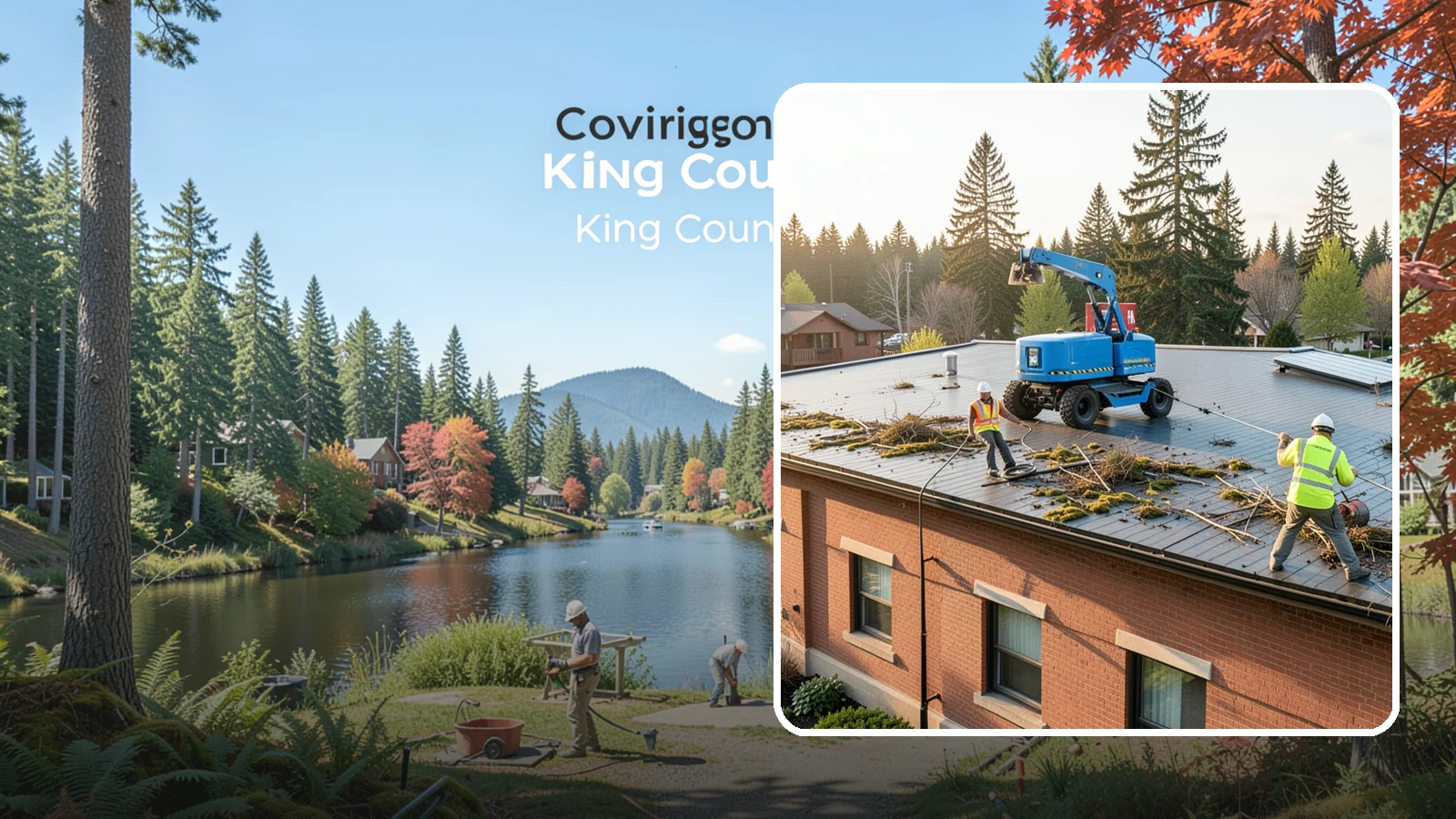 Roof Cleaning in Covington, King County, WA - Safe roof cleaning that removes moss and debris to protect public building roofs.